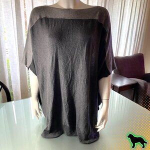 Splendid Grey Boatneck Oversized Pullover Light Sweater M / L Medium / Large